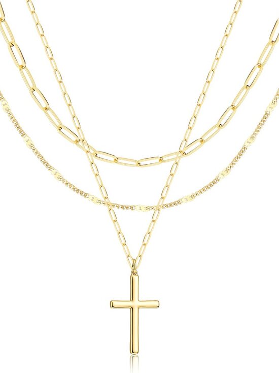 Jewelry - Layered Gold Necklaces for Women, Stackable Dainty 14K Gold Silver Plated Trendy